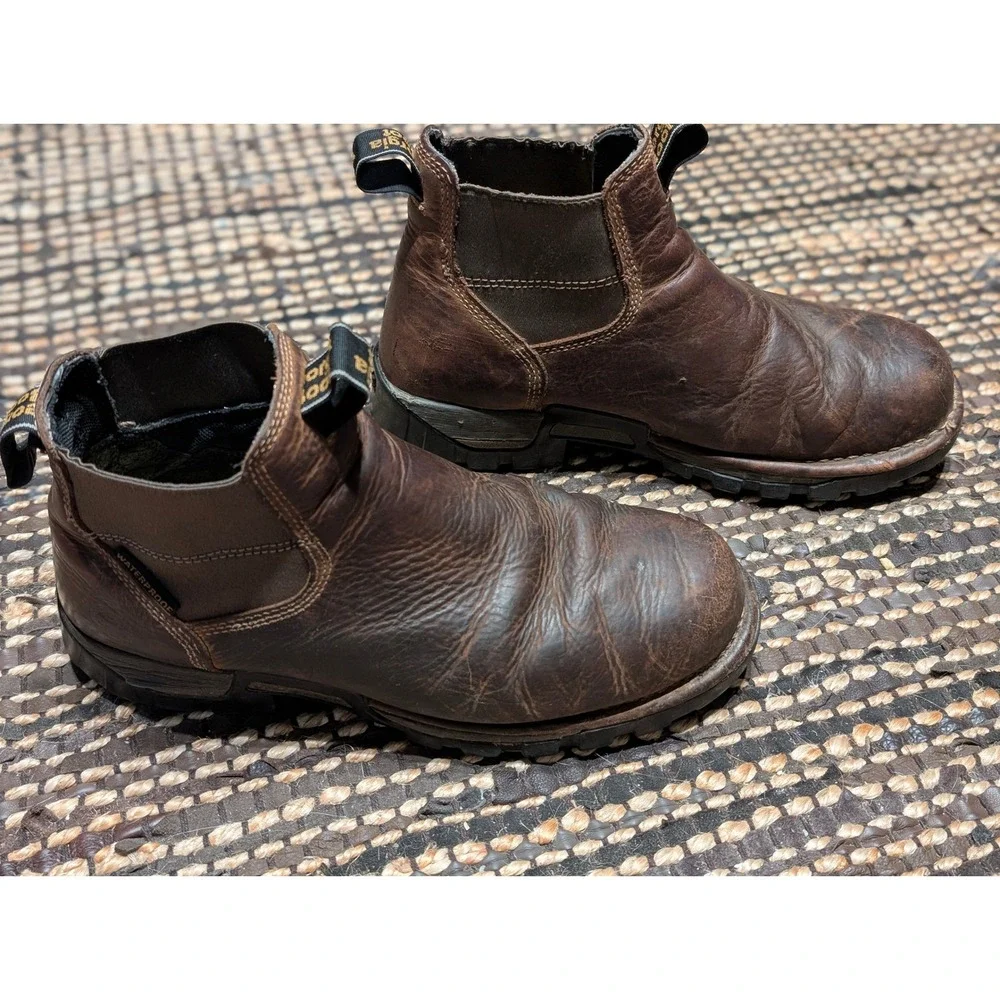 Georgia Boot Eagle One Mens Waterproof Chelsea Work Boots Brown size 10W